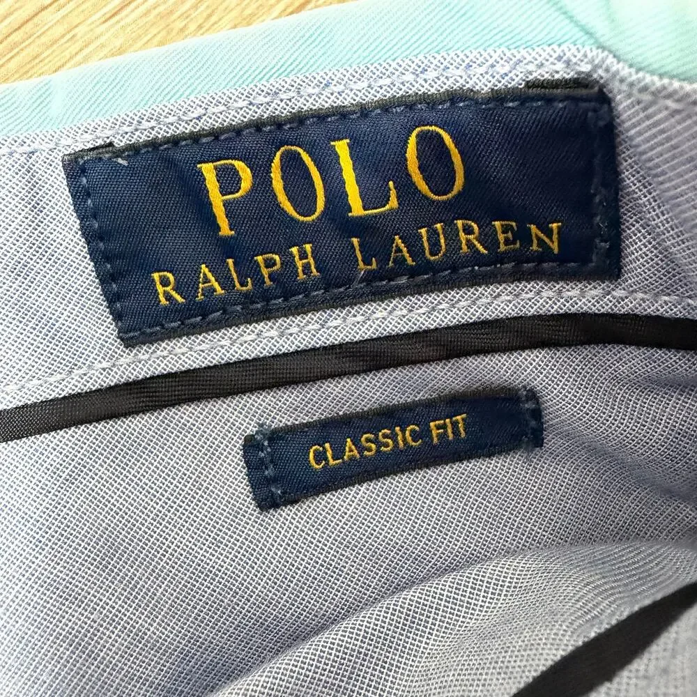 Polo Ralph Lauren Classic Fit Chino Shorts Men’s 36 Aqua Blue Cotton 9”